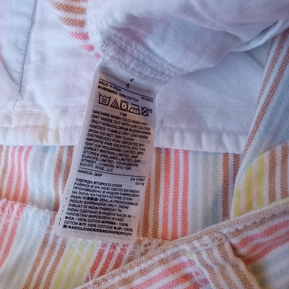 BST SOLD!GAP stripe multicolor city shorts casual size medium - Picture 5 of 6